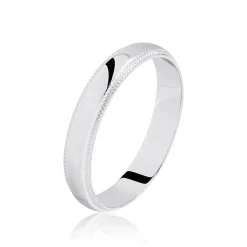Alliance Irais Demi Jonc Classique Or Blanc