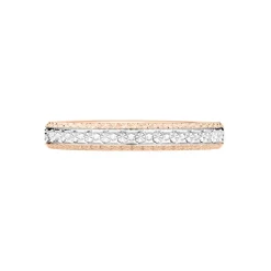 Alliance Multi Facettes Diamantee Demi Jonc Classique Or Bicolore