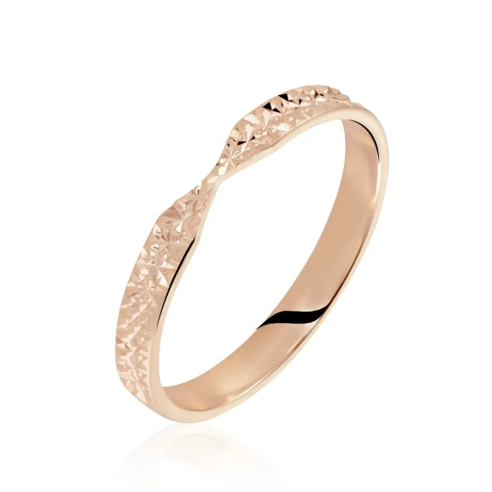 Alliance Or Rose Diamantée