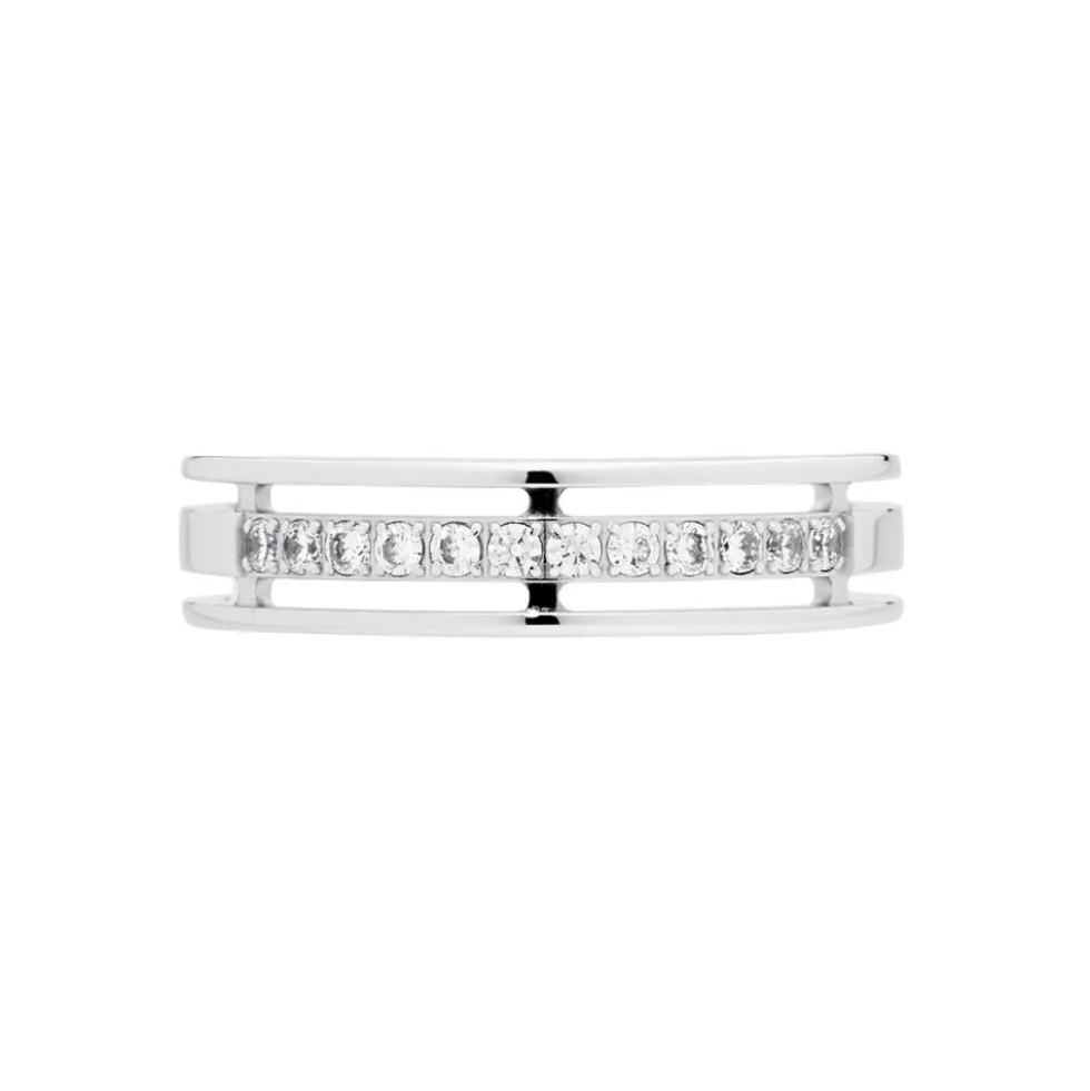 Alliance Serti Grains Ajoures Or Blanc Diamant