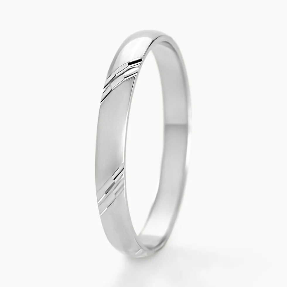 Alliance Soriya Demi Jonc Classique Argent Blanc