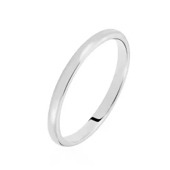 Alliance Aphroditia Demi Jonc Bombé Platine Blanc