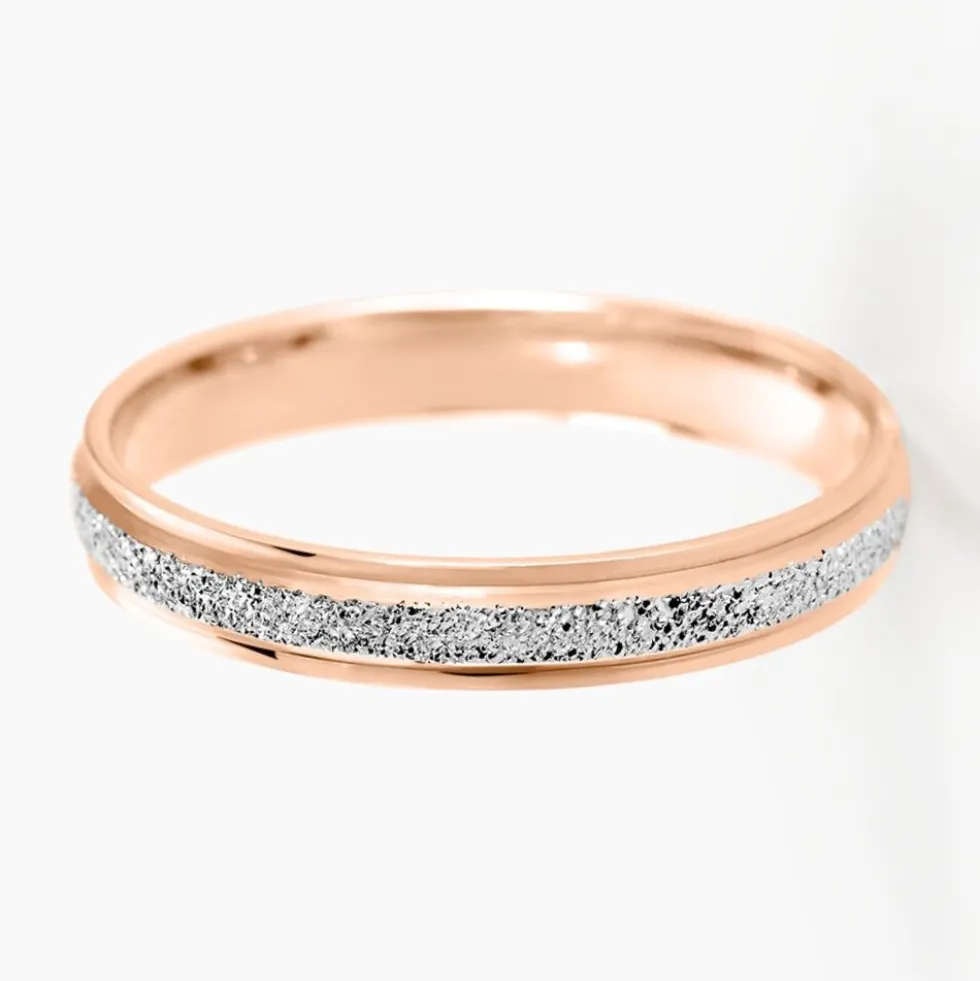 Alliance Caroline Sablee Demi Jonc Classique Or Bicolore