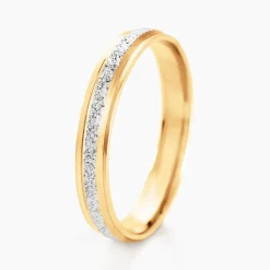 Alliance Caroline Sablee Demi Jonc Classique Or Bicolore