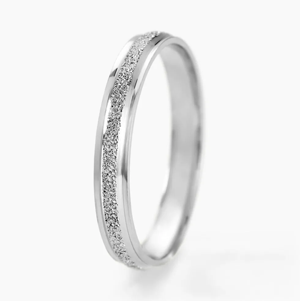 Alliance Caroline Sablee Ruban Plat Or Blanc