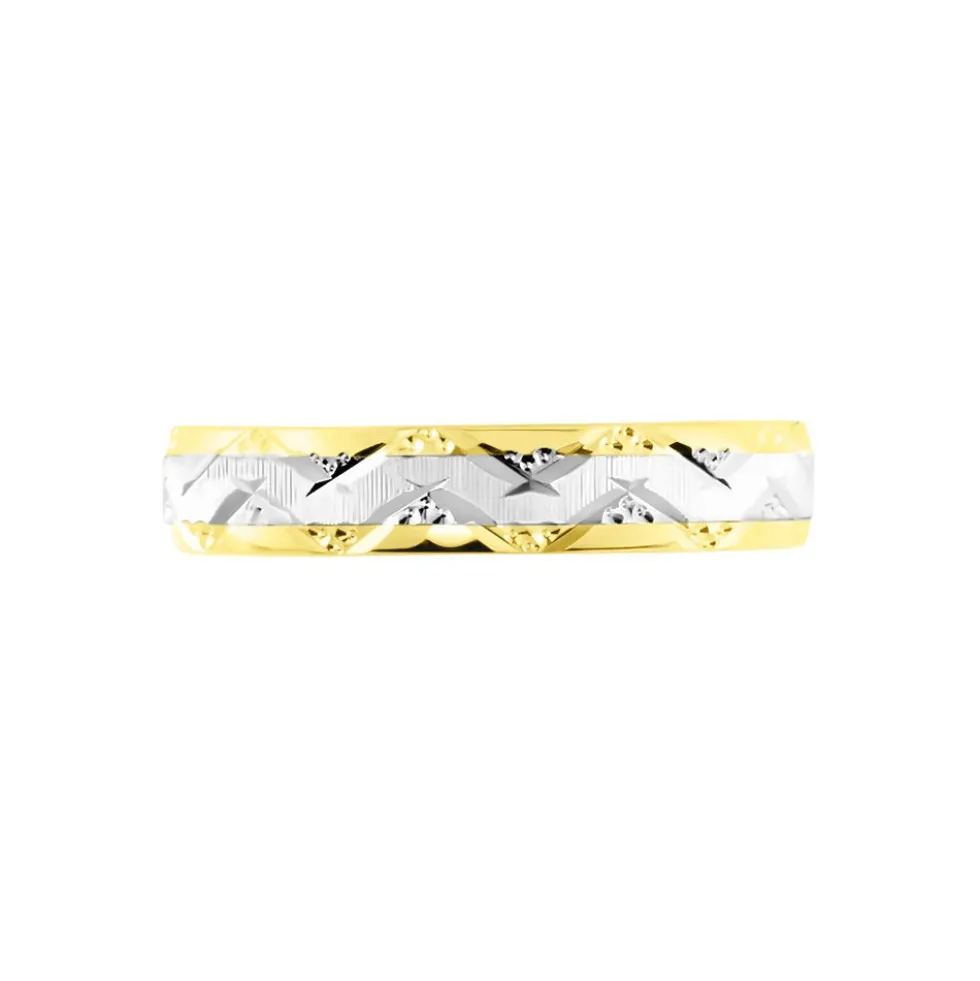 Alliance Clotilde Ruban Plat Or Bicolore