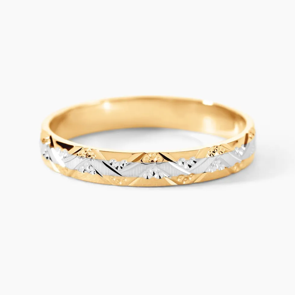 Alliance Clotilde Ruban Plat Or Bicolore
