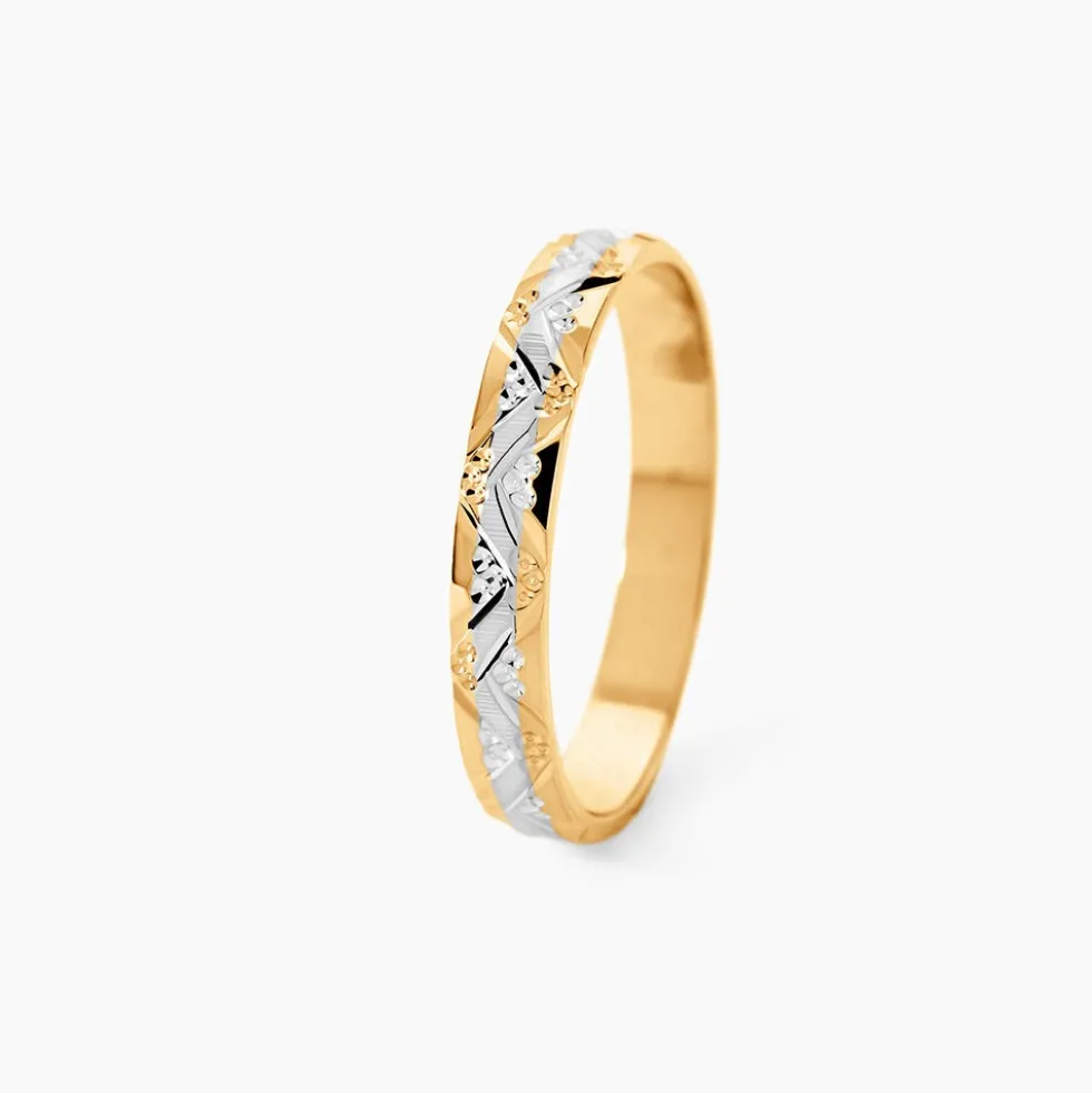 Alliance Clotilde Ruban Plat Or Bicolore