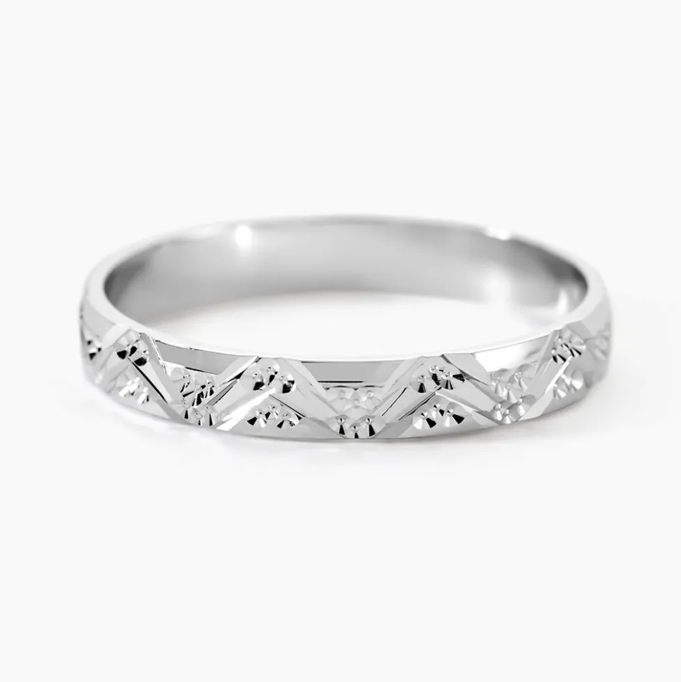 Alliance Clotilde Ruban Plat Or Blanc