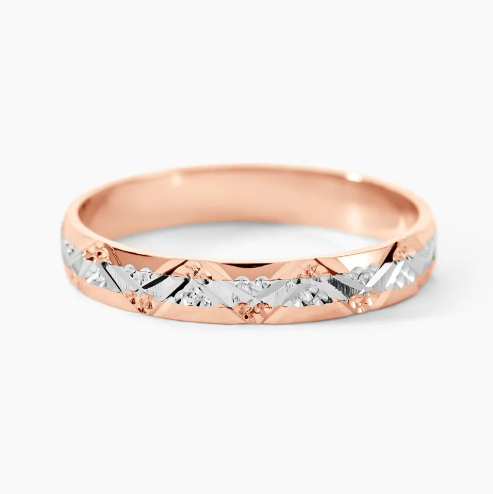 Alliance Clotilde Ruban Plat Or Bicolore