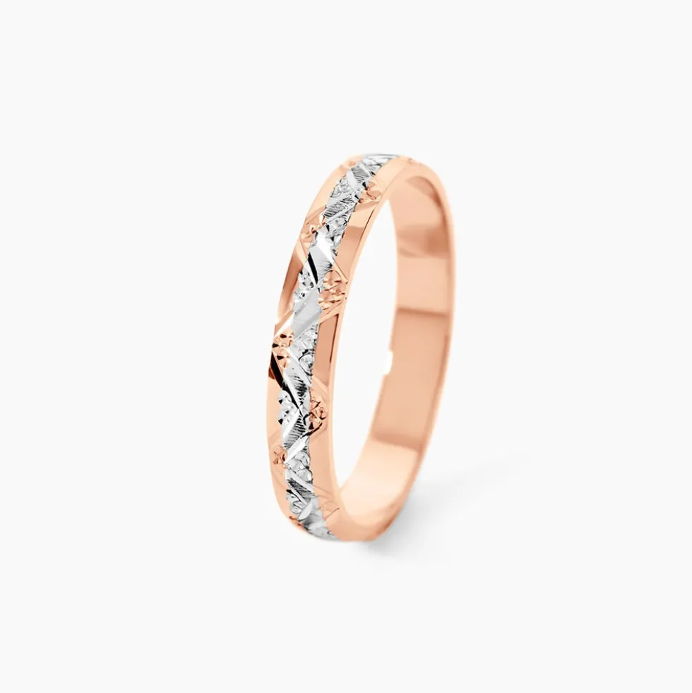 Alliance Clotilde Ruban Plat Or Bicolore