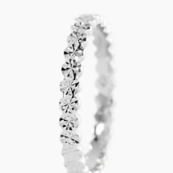 Alliance Dentelle 2 Rangs Diamantee Or Blanc