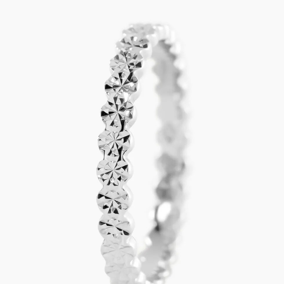 Alliance Dentelle 2 Rangs Diamantee Or Blanc