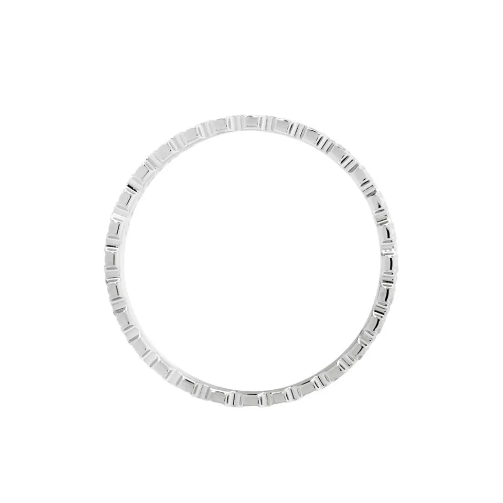 Alliance Dentelle 2 Rangs Diamantee Or Blanc