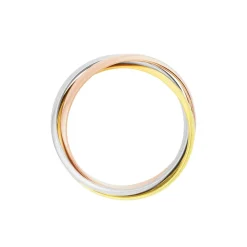 Alliance Entrelace Demi Jonc Classique Or Tricolore