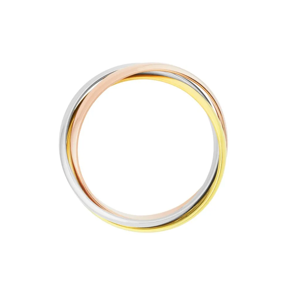 Alliance Entrelace Demi Jonc Classique Or Tricolore