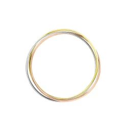 Alliance Entrelacee Ruban Plat Or Tricolore