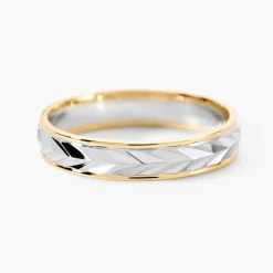 Alliance Epi Fantaisie Ruban Plat Or Bicolore