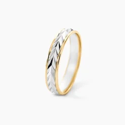Alliance Epi Fantaisie Ruban Plat Or Bicolore