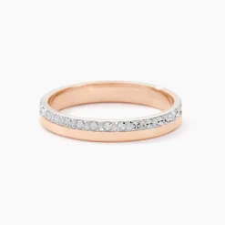 Alliance Fantaisie Diamantee Ruban Plat Or Bicolore