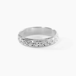 Alliance Fantaisie Diamantee Ruban Plat Or Blanc
