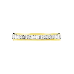 Alliance Fantaisie Diamantee Ruban Plat Or Bicolore