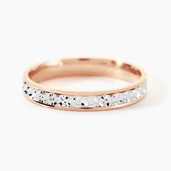 Alliance Fantaisie Diamantee Ruban Plat Or Bicolore
