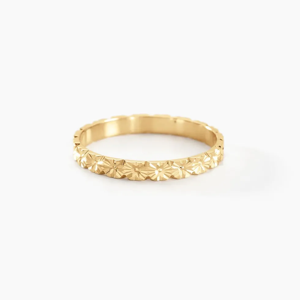 Alliance Fleur Diamantee Ruban Plat Or Jaune
