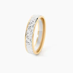 Alliance Grain De Folie Diamantee Ruban Plat Or Bicolore