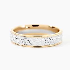Alliance Grain De Folie Diamantee Ruban Plat Or Bicolore