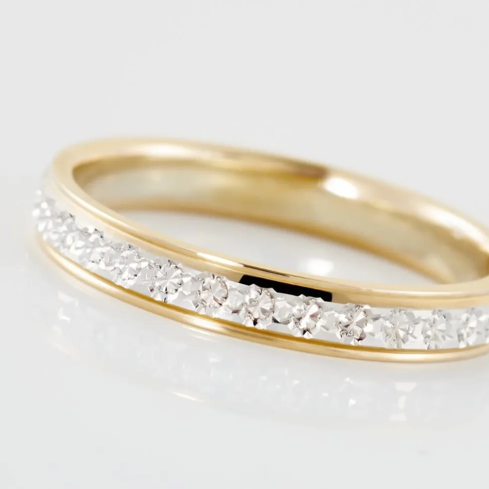 Alliance Grain De Folie Diamantee Ruban Plat Or Bicolore