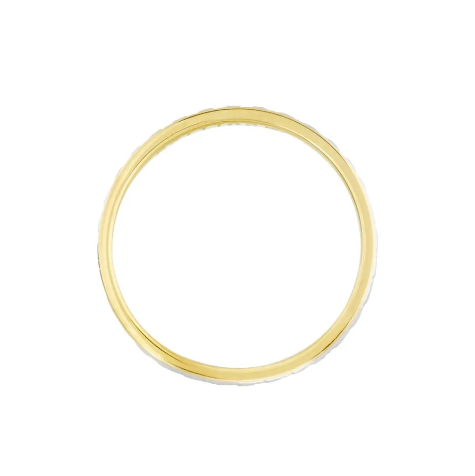 Alliance Grain De Folie Diamantee Ruban Plat Or Bicolore