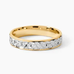 Alliance Grain De Folie Diamantee Ruban Plat Or Bicolore