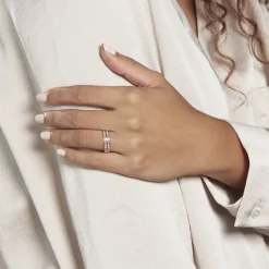 Alliance Grain De Folie Diamantee Ruban Plat Or Bicolore