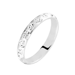 Alliance Marguerite Demi Jonc Classique Or Blanc