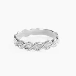 Alliance Marielle Ruban Plat Or Blanc