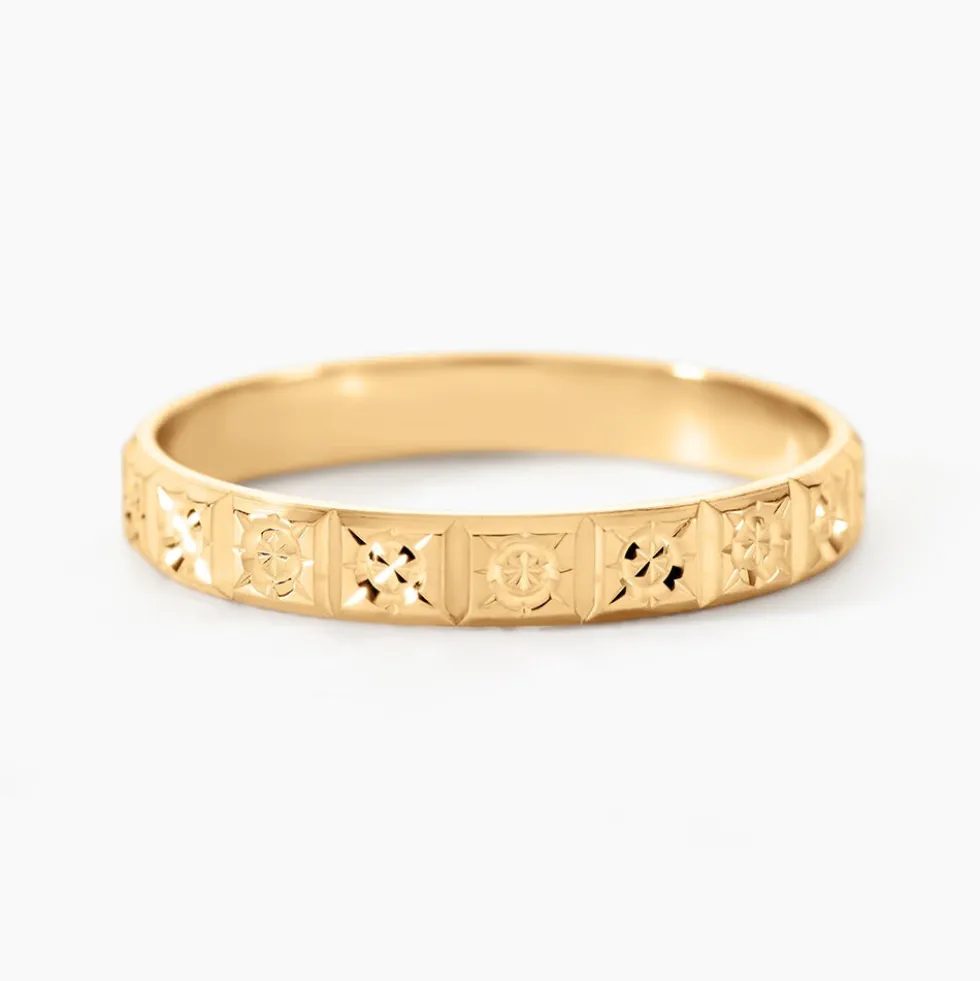 Alliance Marya Carree Diamantee Ruban Plat Or Jaune