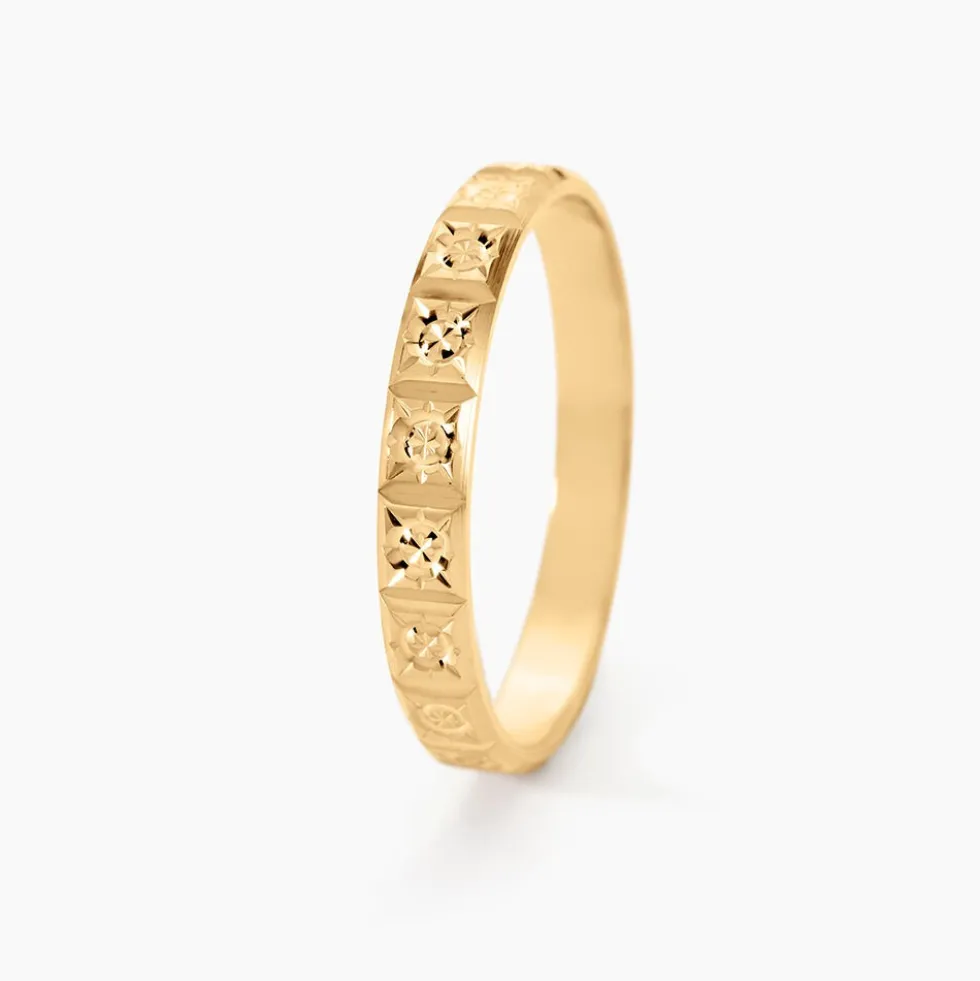 Alliance Marya Carree Diamantee Ruban Plat Or Jaune