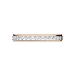 Alliance 1 Rang Diamante Ruban Plat Or Bicolore