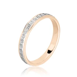 Alliance 1 Rang Diamante Ruban Plat Or Bicolore