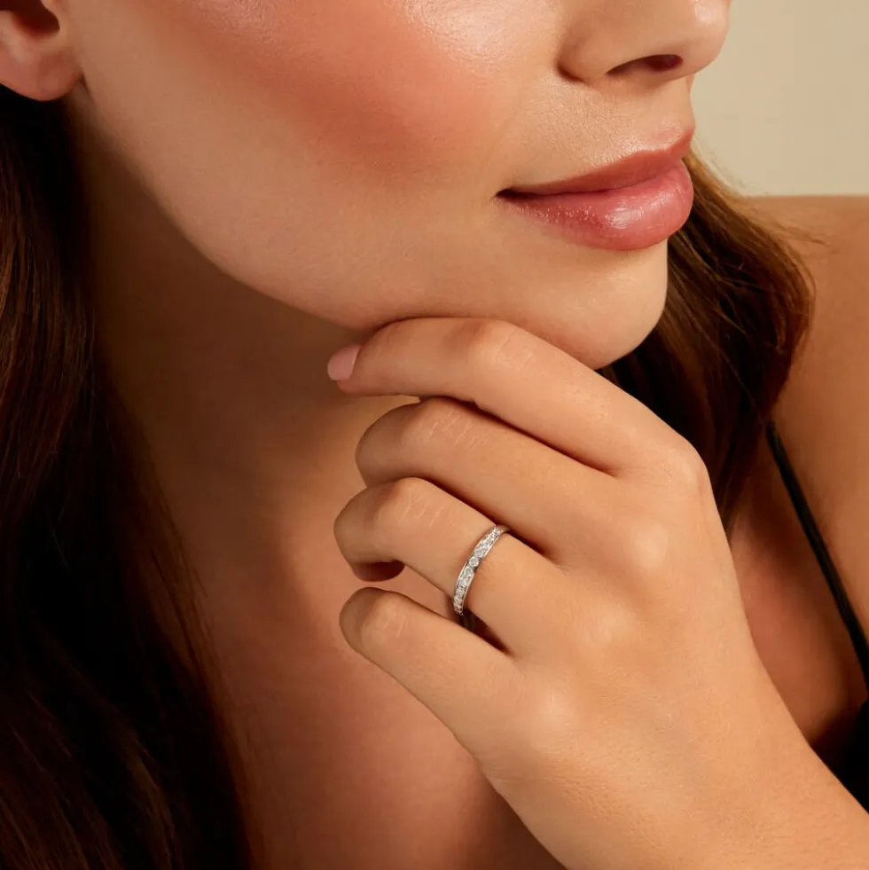 Alliance Rhea Ld Platine Blanc Diamant Synthétique