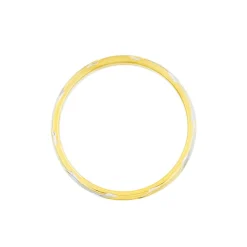 Alliance Strie Fantaisie Demi Jonc Classique Or Bicolore