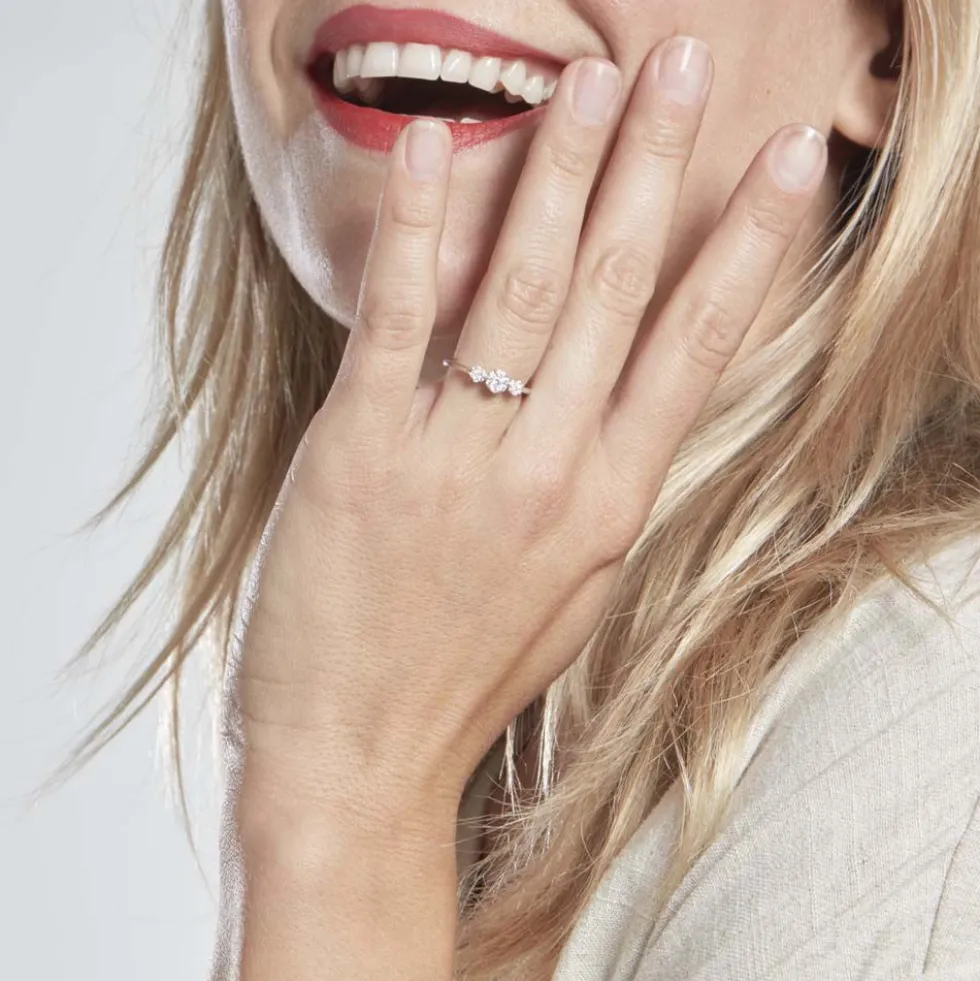 Bague Acil Argent Blanc Oxyde De Zirconium