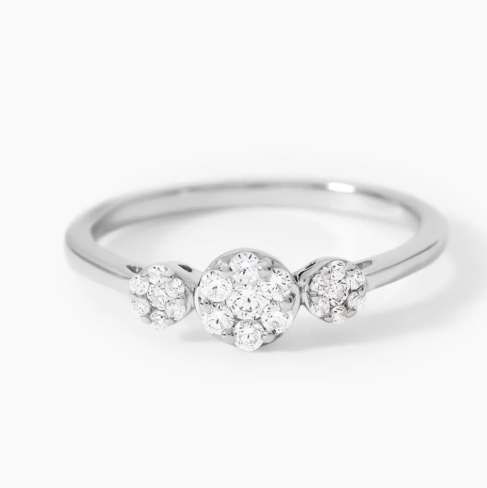 Bague Acil Argent Blanc Oxyde De Zirconium