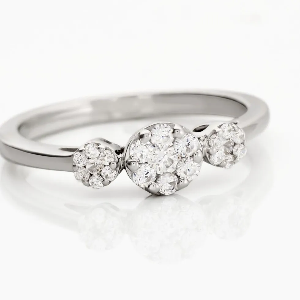Bague Acil Argent Blanc Oxyde De Zirconium
