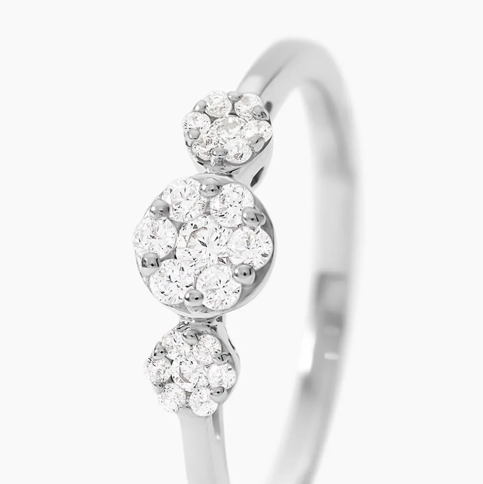 Bague Acil Argent Blanc Oxyde De Zirconium