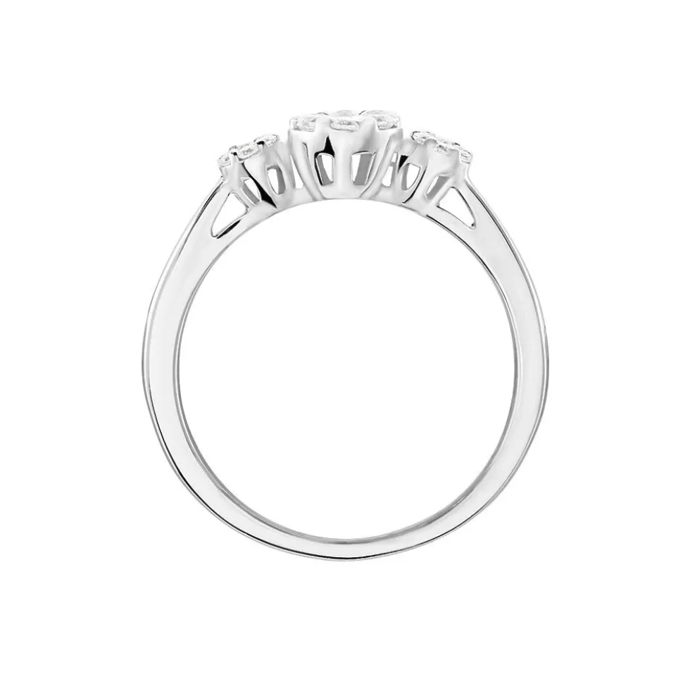 Bague Acil Argent Blanc Oxyde De Zirconium