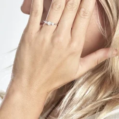 Bague Acil Argent Blanc Oxyde De Zirconium