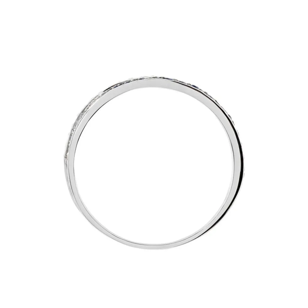 Bague Agapanthe Or Blanc Saphir Et Diamant