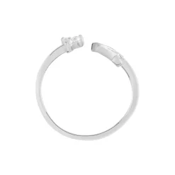 Bague Ajustable Cadfan Argent Blanc Oxyde De Zirconium